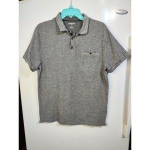 Claiborne Polo Shirt Slim Fit Stretch Gray Men's Large Short Sleeve Shirt